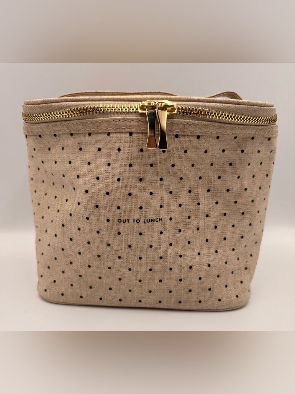 Kate Spade New York Out to Lunch insulated Tote Bag Deco Dots Beige /Black